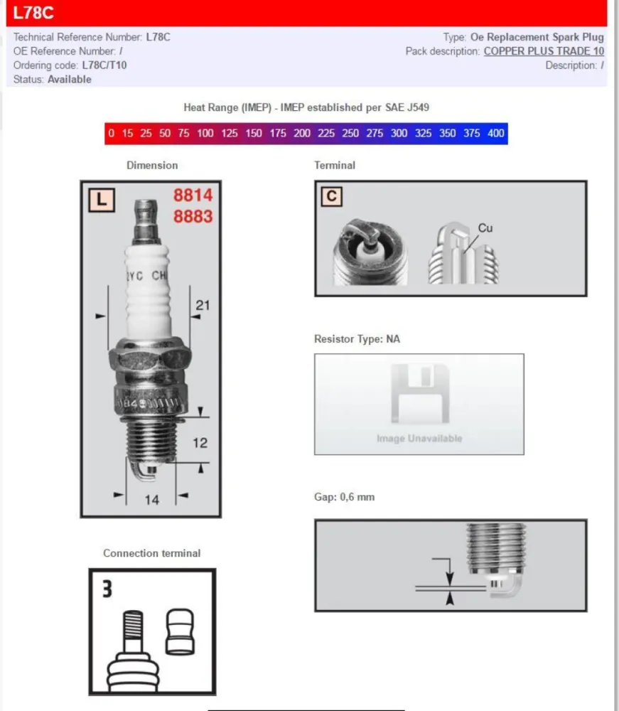 CHAMPION - CHAMPION S-PLUG L78C - 21030315