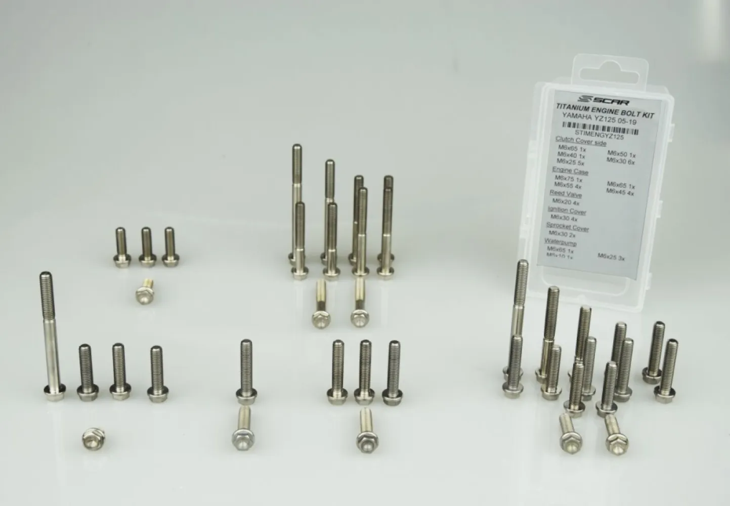 SCAR - BOLT KIT ENGINE TITANIUM YZ125 - 24041038