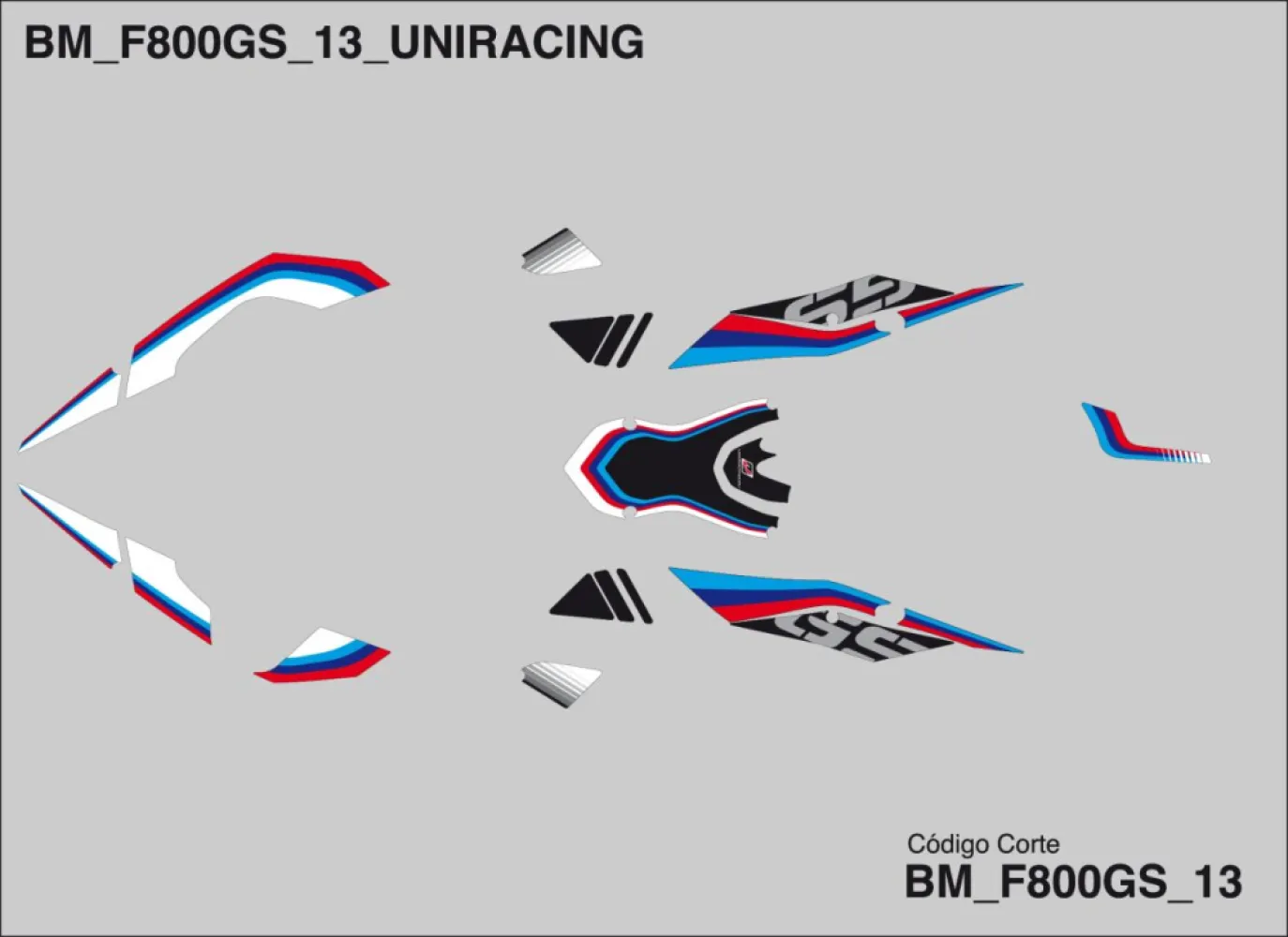 UNIRACING - DECAL KIT BMW F800GS 2013 - 43010775