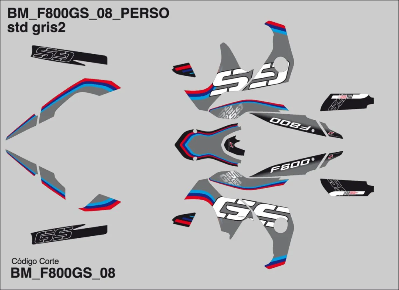 UNIRACING - DECAL KIT BMW F800GS 2008 - 43010774