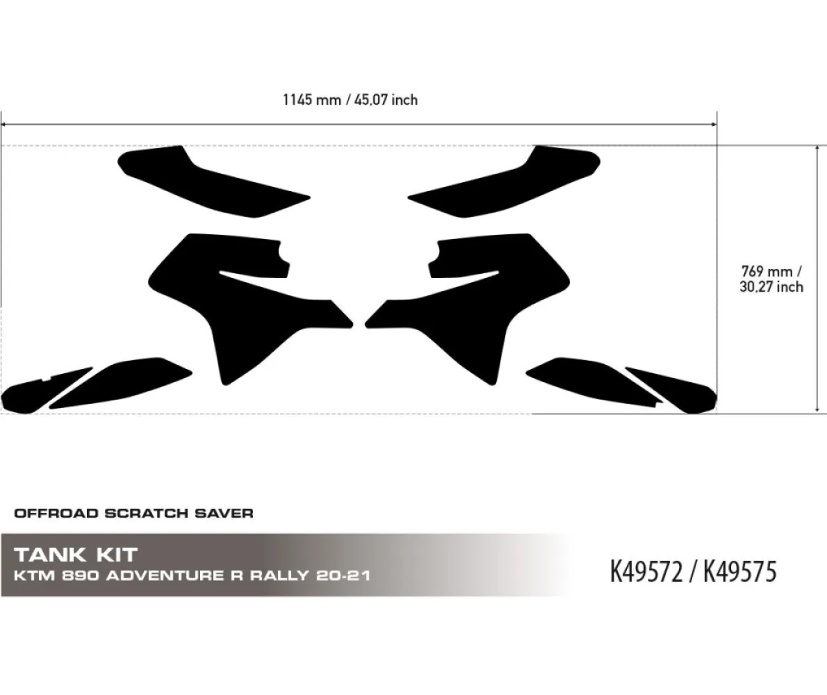 UNIRACING - SCRTCH SVR KTM 890 ADV TANK BK - 43010986