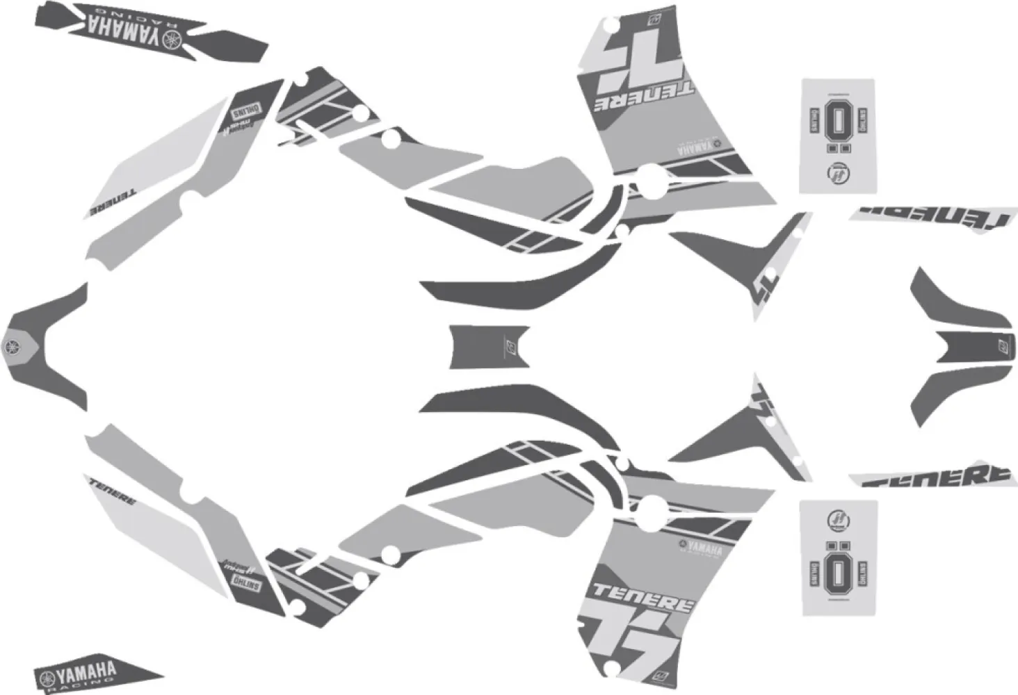 UNIRACING - DECAL KIT TENERE 700 60TH BL - 43011002