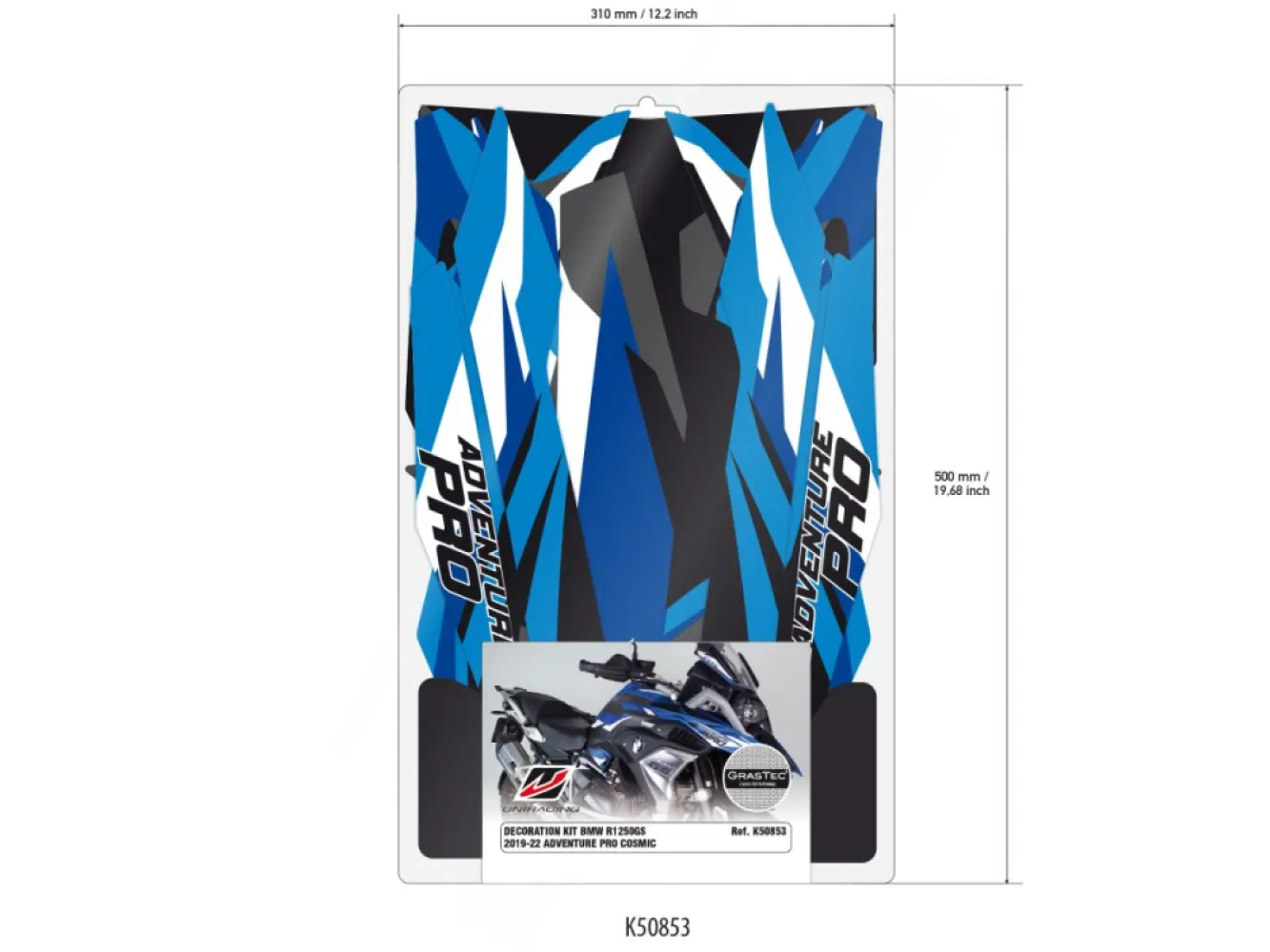 UNIRACING - DECAL KIT R1250GS ADV BLUE - 43011012