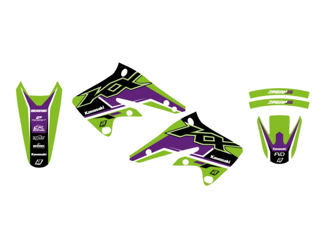 BLACKBIRD RACING - GRAPHIC KIT DREAM 5 KXF 250 04 - 43027321
