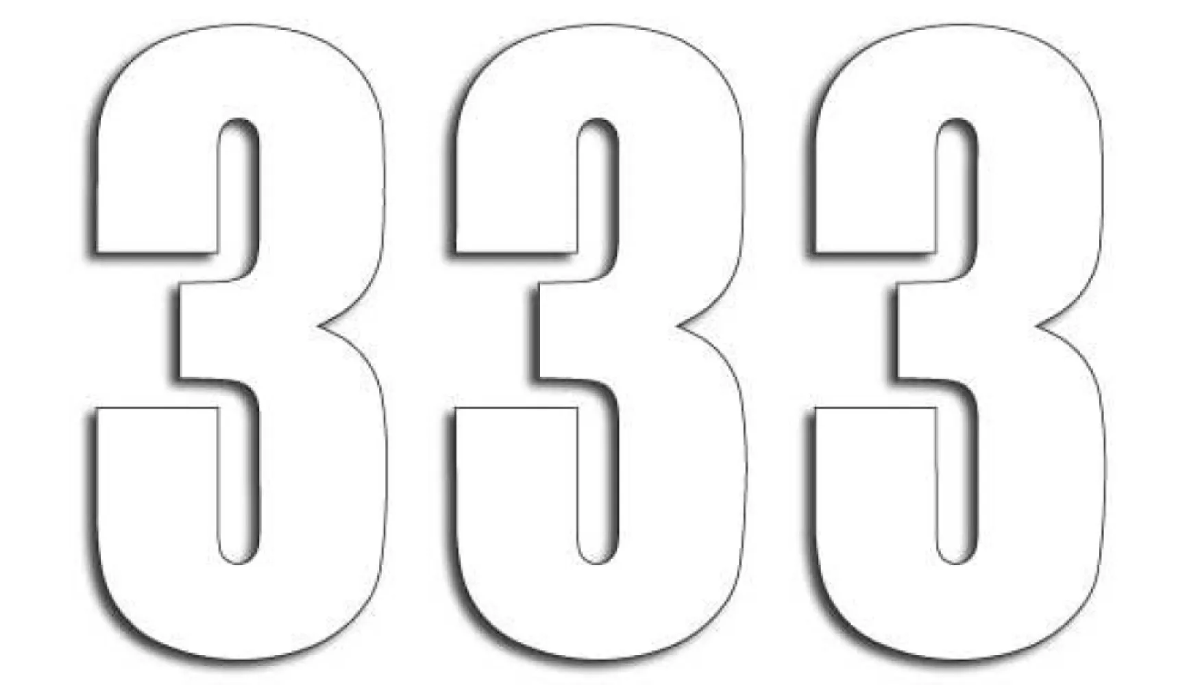 BLACKBIRD RACING - NUMBER #3 13X7CM WH - 43100731