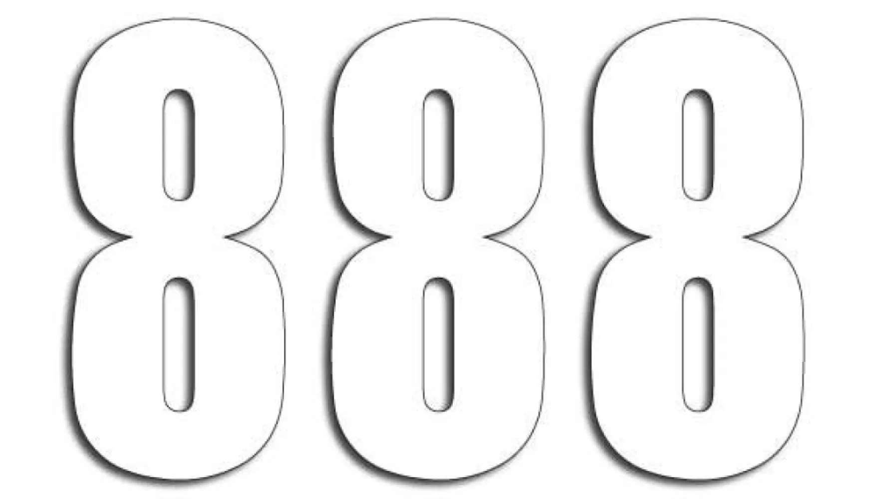 BLACKBIRD RACING - NUMBER #8 13X7CM WH - 43100736