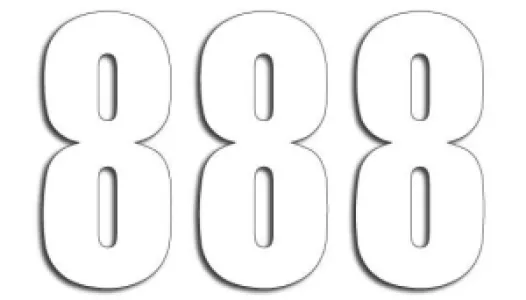BLACKBIRD RACING - NUMBER #8 13X7CM WH - 43100736
