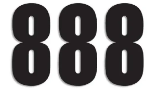 BLACKBIRD RACING - NUMBER #8 13X7CM BK - 43100746