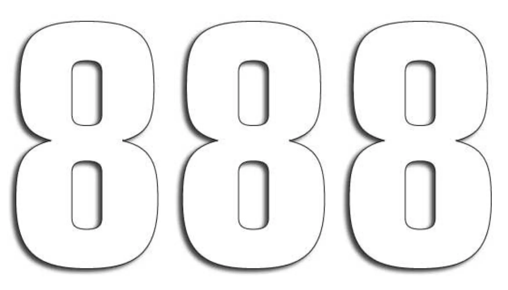 BLACKBIRD RACING - NUMBER #8 16X7.5CM WH - 43100756