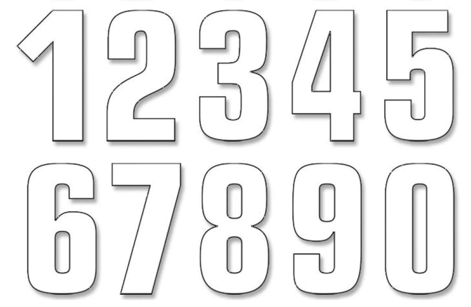 BLACKBIRD RACING - NUMBERS #0-9 16X7CM WH - 43100808