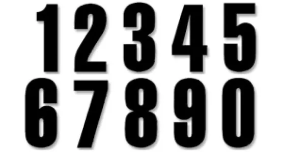 BLACKBIRD RACING - NUMBERS #0-9 13X7CM BK - 43100807