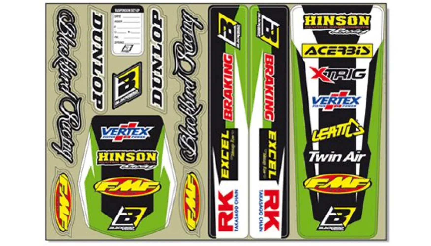 BLACKBIRD RACING - DECAL LOGO KIT GN - 43201913