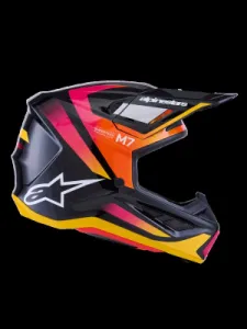 ALPINESTARS(MX) - HELMET SM7 RISE BLK/YL/PINK M - 01109059
