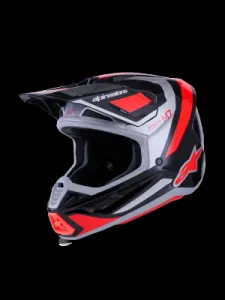 ALPINESTARS(MX) - HELMET SM7 RISE BLK/RD/SILV XL - 01109067