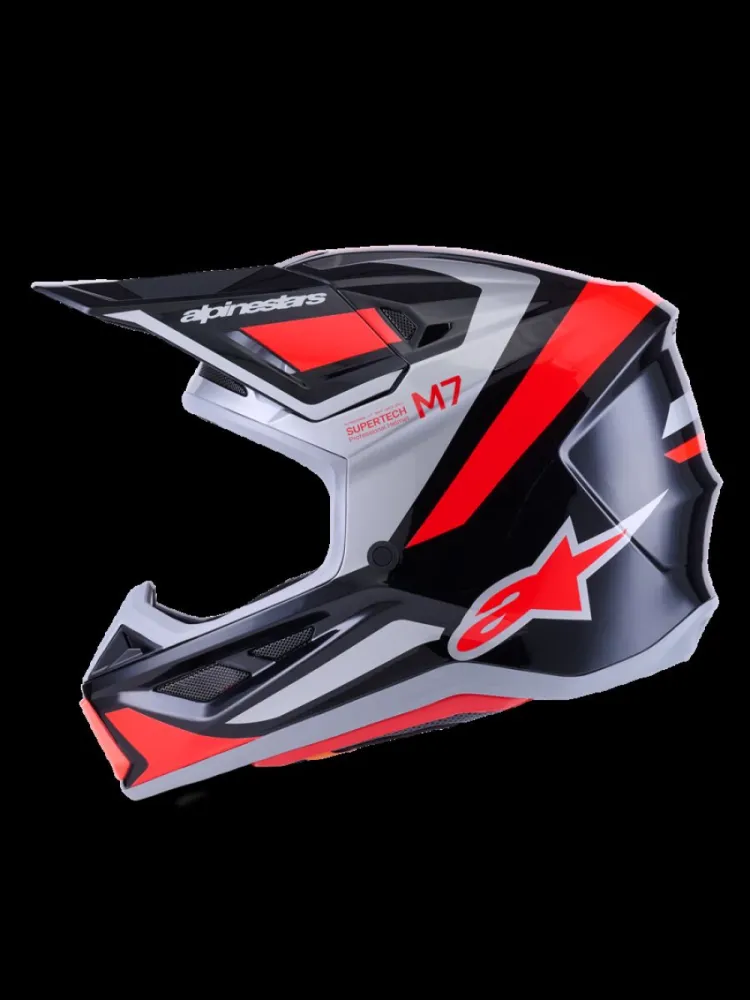 ALPINESTARS(MX) - HELMET SM7 RISE BLK/RD/SILV XL - 01109067