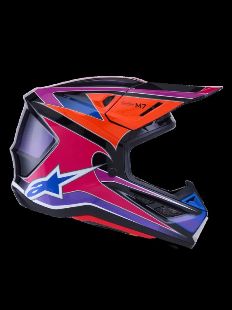 ALPINESTARS(MX) - HELMET SM7 FUSE BLU/PU/PINK M - 01109095