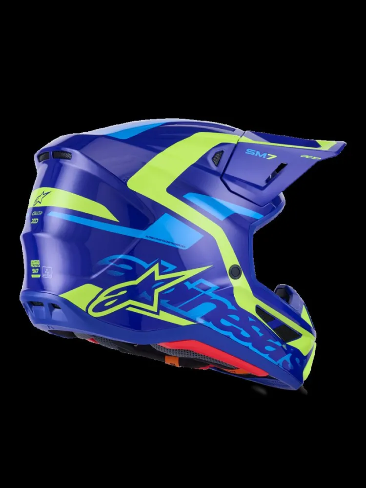 ALPINESTARS(MX) - HELMET SM7 DEED BLUE/YEL 2X - 01109122
