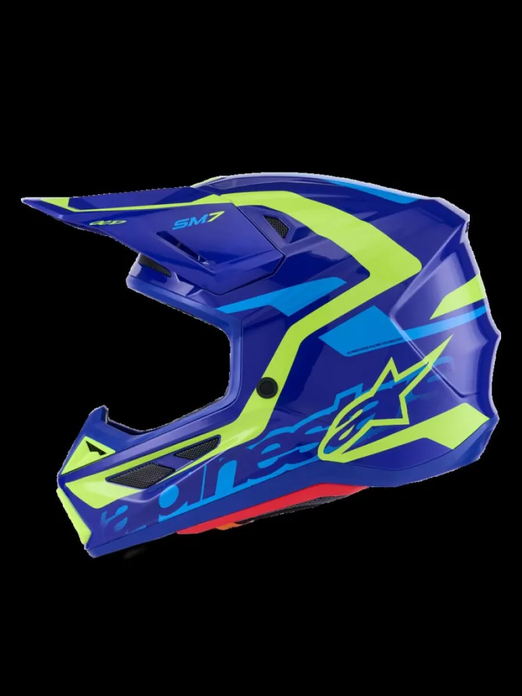 ALPINESTARS(MX) - HELMET SM7 DEED BLUE/YEL 2X - 01109122