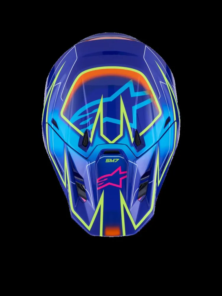 ALPINESTARS(MX) - HELMET SM7 CAST BLU/YL/PINK S - 01109124