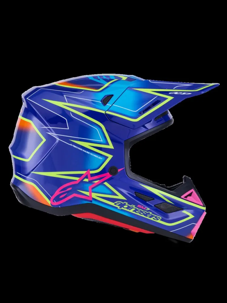 ALPINESTARS(MX) - HELMET SM7 CAST BLU/YL/PINK S - 01109124