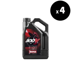 MOTUL 300V Factory Line Road Racing 4T Motor Oil - 5W30 4L x4 - 3042951