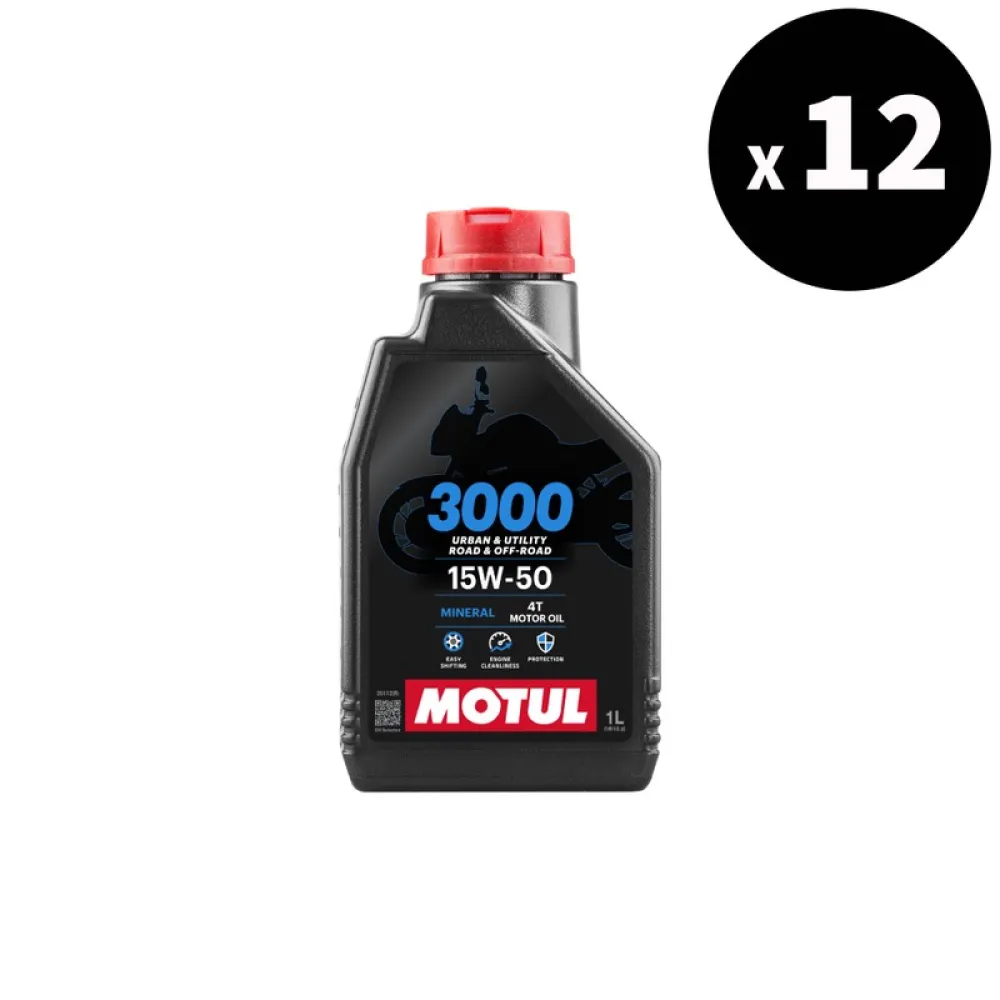 MOTUL 3000 4T Motor Oil - 15W50 1L x12 - 3042978