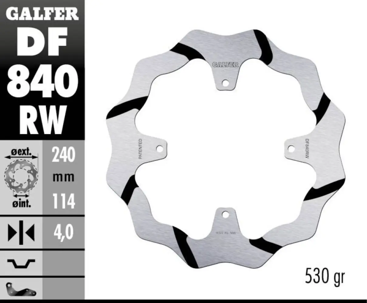 GALFER - BRAKE DISC FIXED WAVE GROOVED - 17111778