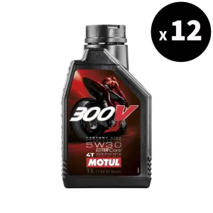 MOTUL 300V Factory Line Road Racing 4T Motor Oil - 5W30 1L x12 - 3042950