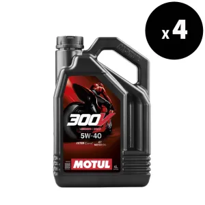 MOTUL 300V Factory Line Road Racing 4T Motor Oil - 5W40 4L x4 - 3042953