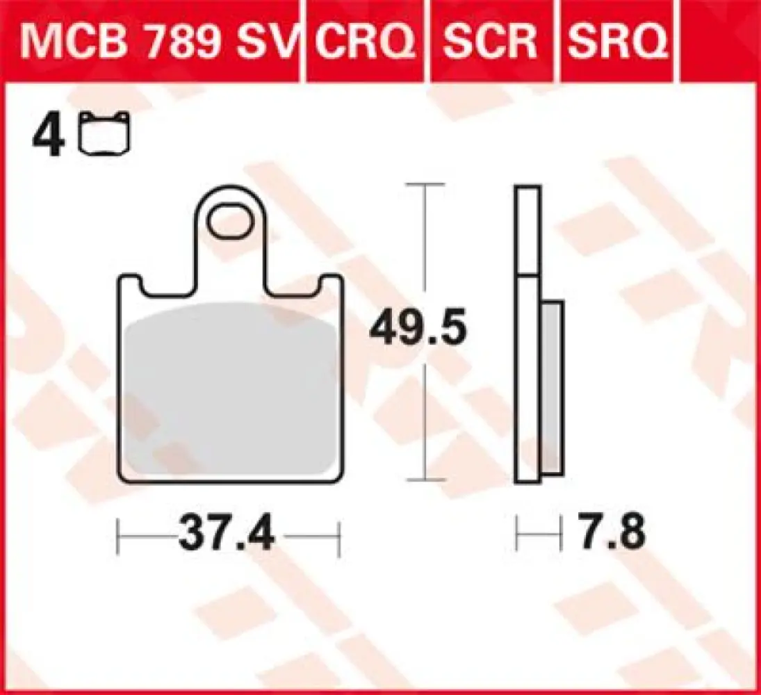 TRW - BRAKE PAD TRW MCB789SV - 17211182