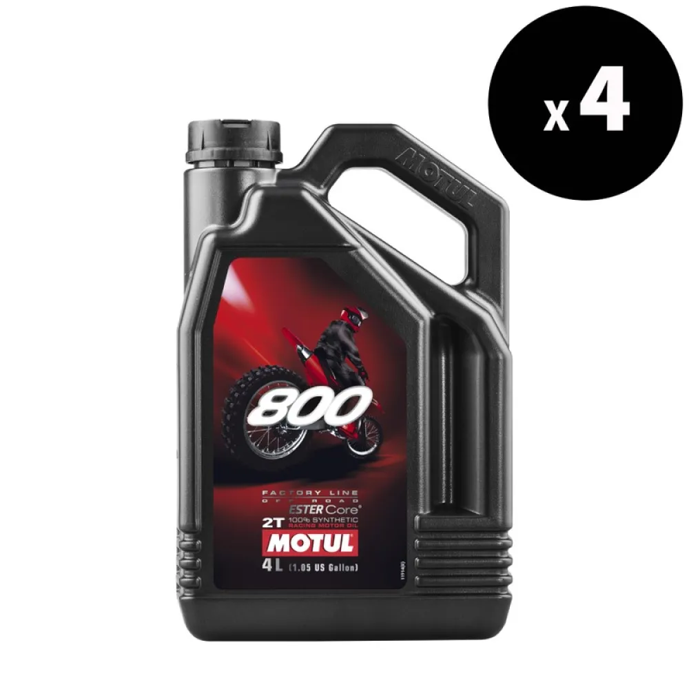 MOTUL 800 Factory Line Off-Road Racing 2T Motor Oil - 4L x4 - 3042917
