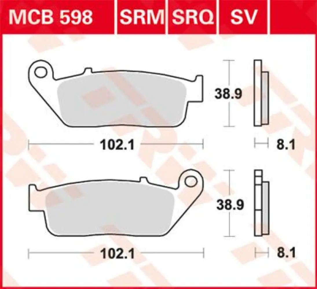TRW - BRAKE PAD TRW MCB598 - 17220466