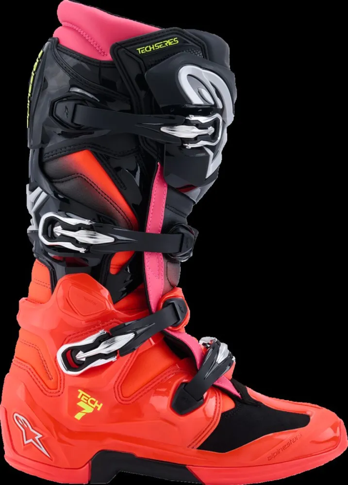 ALPINESTARS(MX) - BOOT TECH 7 BLK/RD FLUO/PINK 9 - 34103396