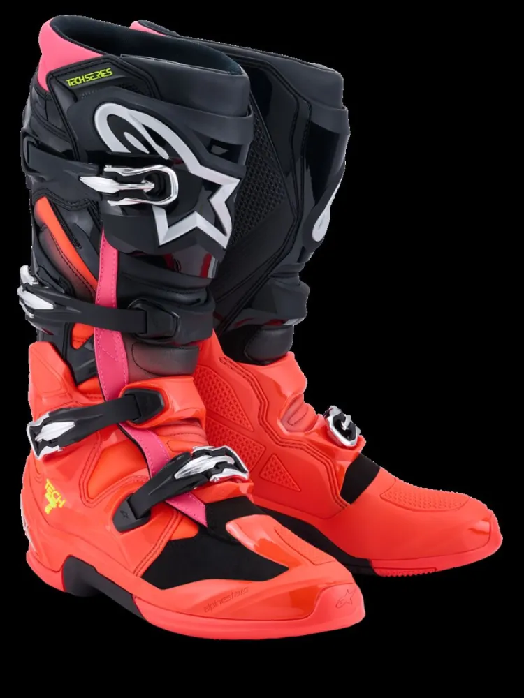 ALPINESTARS(MX) - BOOT TECH 7 BLK/RD FLUO/PINK 1 - 34103402