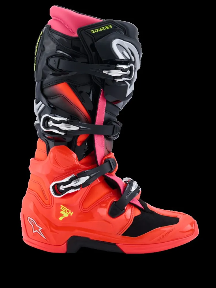 ALPINESTARS(MX) - BOOT TECH 7 BLK/RD FLUO/PINK 1 - 34103403