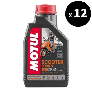 MOTUL Scooter Power 2T Motor Oil - 1L x12 - 3042921