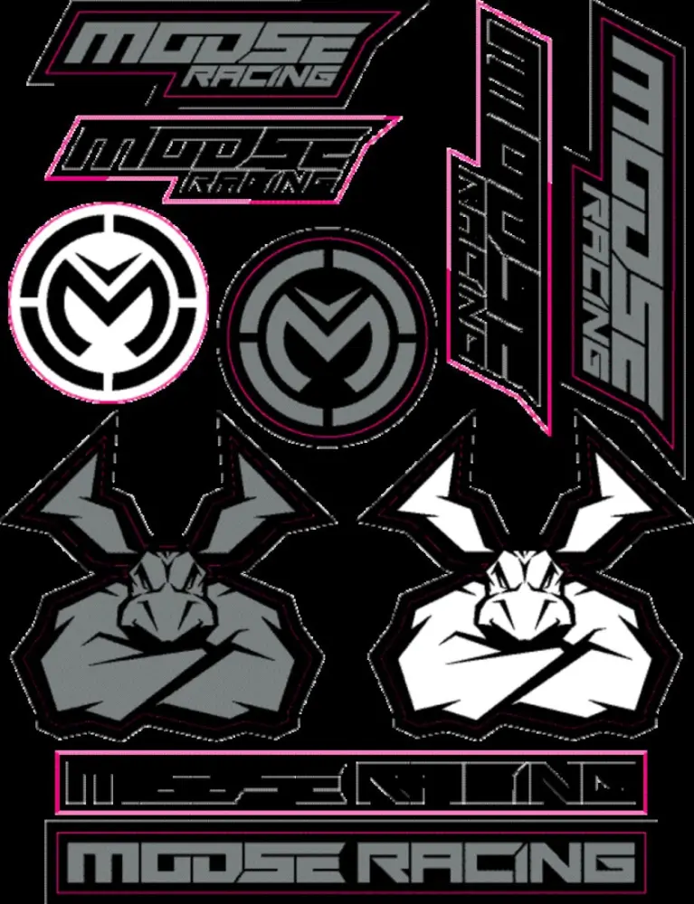 MOOSE OFFROAD SOFT-GOODS - DECAL SHEET MOOSE BK/SILV - 43202205