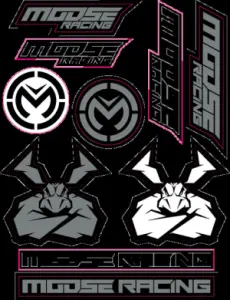 MOOSE OFFROAD SOFT-GOODS - DECAL SHEET MOOSE BK/SILV - 43202205