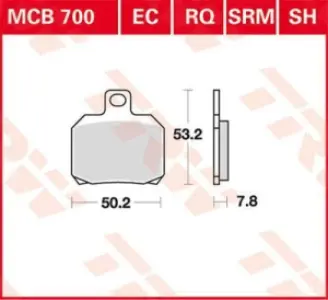 TRW - BRAKE PAD TRW MCB700SH - 17211458