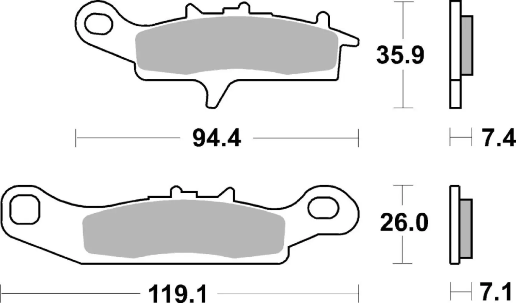 SBS - BRAKE PAD SINT/CAR OFF - 17211633