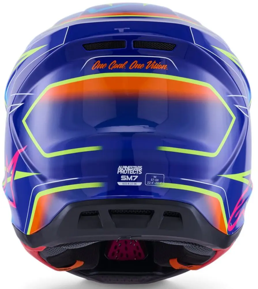ALPINESTARS(MX) - HELMET SM7 CAST BLU/YL/PINK S - 01109124