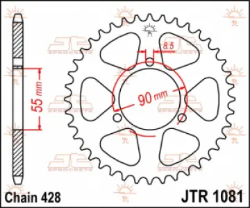 JT SPROCKETS - SPROCKET REAR 46T 428 - 12100734