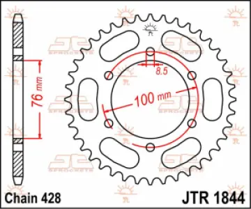 JT SPROCKETS - SPROCKET REAR 48T 428 - 12100752