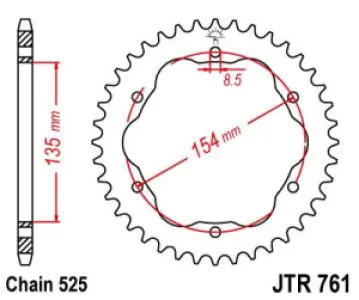JT SPROCKETS - SPROCKET REAR 39T 525 - NEEDS  - 12101457