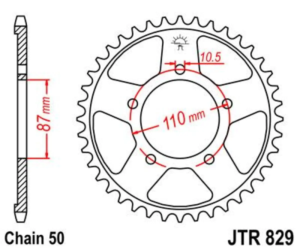 JT SPROCKETS - SPROCKET REAR 45T 530 BLK - 12101694