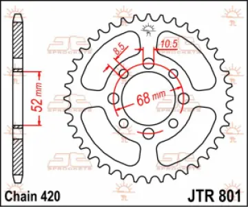 JT SPROCKETS - SPROCKET REAR 43T 420 - 12101860