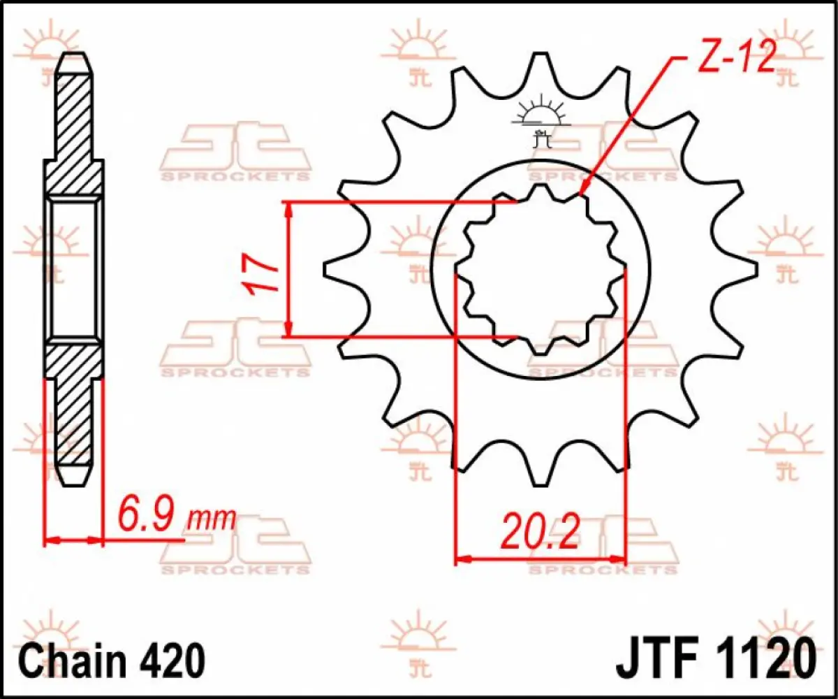 JT SPROCKETS - SPROCKET FRONT 11T 420 - 12120531