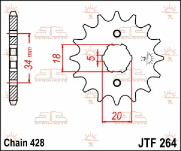 JT SPROCKETS - SPROCKET FRONT 16T 428 - 12120562