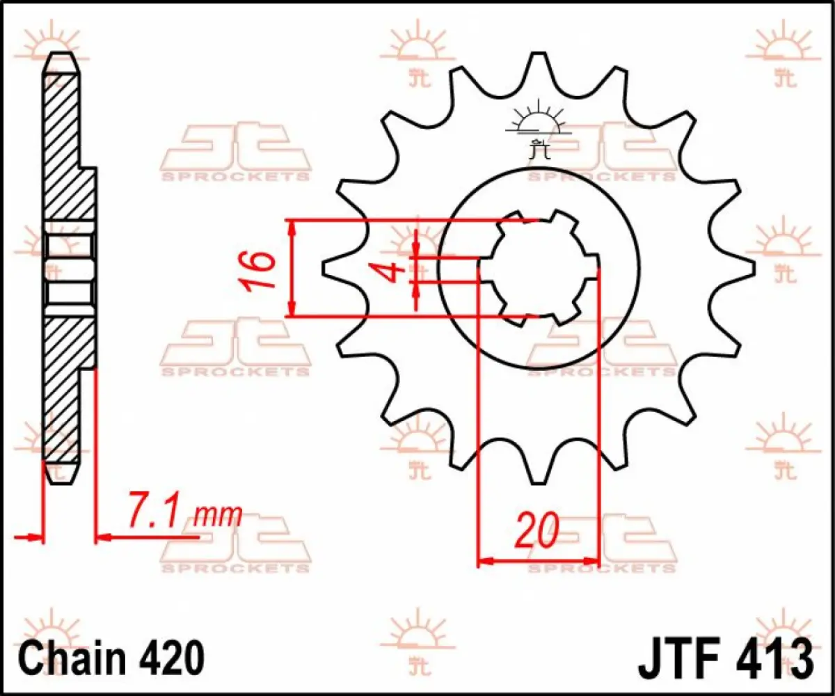 JT SPROCKETS - SPROCKET FRONT 12T 420 - 12120581
