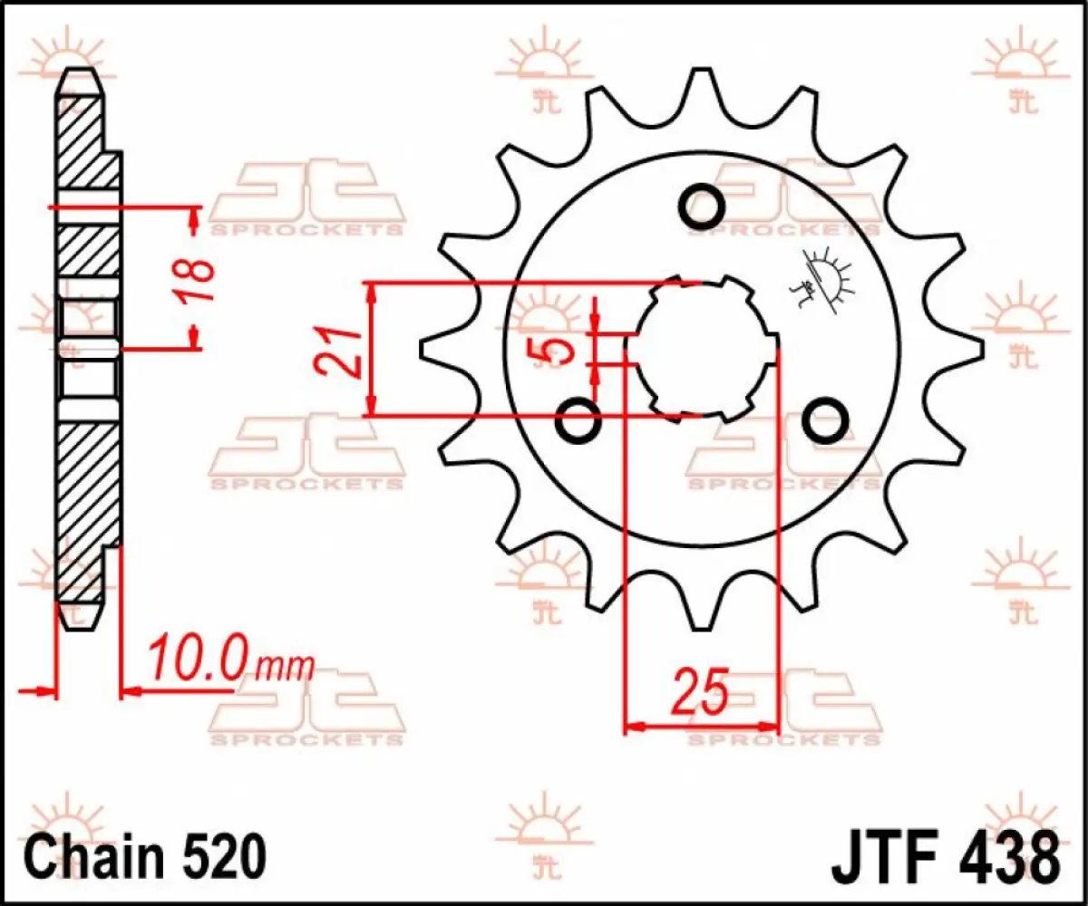 JT SPROCKETS - SPROCKET FRONT 15T 520 - 12120591